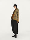 INTO THE EAST 25 Autumn/Winter Moss Green Dark Pattern Tussah Silk Cardigan Jacket ITE-E1DGAW001GR21JK-LV Green